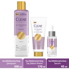 Clear Scalpceuticals Saç Dökülmesine Karşı Şampuan 300 ml + Saç Bakım Kremi 170 ml + Serum 45 ml