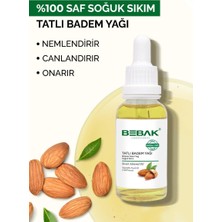 Bebak Soğuk Sıkım %100 Doğal Tatlı Badem Yağı 30 ml