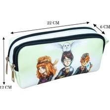OneSize Kalem Kutusu Anime-Manga Harry Potter Temalı  Iki Bölmeli Vegan Deri (Çift Gözlü Kalemlik)