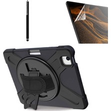 Gpack Apple iPad Air 10.9 2022 5.nesil Kılıf Defender Tablet Tank Koruma Standlı DF22 + Nano + Kalem Siyah