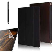 Gpack Apple iPad Pro 12.9 2021 5.nesil Kılıf Smart Cover Kapaklı Standlı Uyku Modlu SM33 + Nano + Kalem Siyah