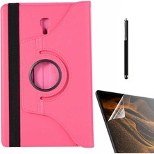 Gpack Samsung Galaxy Tab S4 T830 Kılıf Kapaklı Standlı 360 Dönebilen Koruma DN22 + Nano + Kalem Pembe Koyu