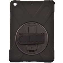 Case Street Apple iPad 9.7 2017 Kılıf Defender Tablet Tank Koruma Standlı Df1 Siyah