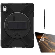 Case Street Apple iPad 10.9 (10.nesil) 2022 Kılıf Defender Tablet Tank Koruma Standlı DF22 + Nano + Kalem Siyah