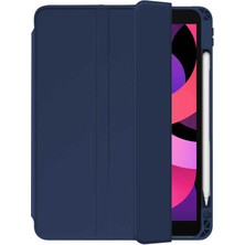 Gpack Apple iPad 10.2 2021 9.nesil Kılıf Kalem Bölmeli Arkası Şeffaf Standlı Nt1 Lacivert