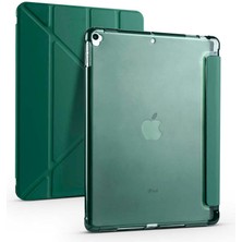 Gpack Apple iPad Pro 10.5 7.nesil Kılıf Standlı Katlanabilir Pu Silikon Tf1 Koyu Yeşil