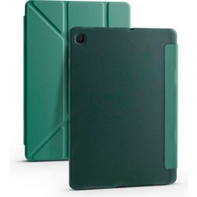 Case Street Samsung Galaxy Tab A7 10.4 T507 2020 Kılıf Standlı Katlanabilir Pu Silikon Tf1 Koyu Yeşil