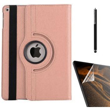 Case Street Apple iPad 10.2 2021 9.nesil Kılıf Kapaklı Standlı 360 Dönebilen Koruma DN22 + Nano + Kalem Bronz