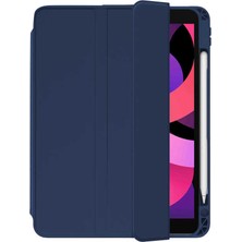 Case Street Apple iPad Pro 12.9 2022 M2 Kılıf Kalem Bölmeli Arkası Şeffaf Standlı Nt2 Lacivert