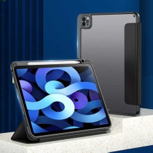 Case Street Apple iPad Pro 12.9 2022 M2 Kılıf Kalem Bölmeli Arkası Şeffaf Standlı NT22 + Nano + Kalem Pembe