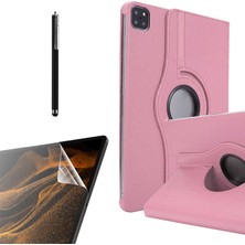 Case Street Apple iPad Air 10.9 2022 5.nesil Kılıf Kapaklı Standlı 360 Dönebilen Koruma DN22 + Nano + Kalem Pembe