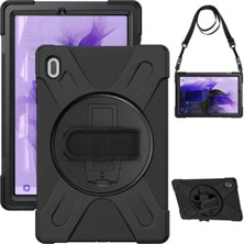 Case Street Samsung Galaxy Tab S7 Fe T730 Kılıf Defender Tablet Tank Koruma Standlı DF33 + Nano + Kalem Siyah