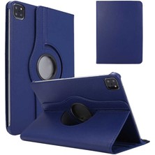 Case Street Apple iPad Pro 12.9 2022 M2 Kılıf Kapaklı Standlı 360 Dönebilen Koruma Dn3 Lacivert