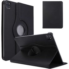 Case Street Apple iPad Pro 12.9 2022 M2 Kılıf Kapaklı Standlı 360 Dönebilen Koruma Dn3 Siyah