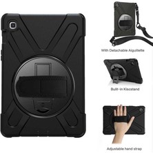 Case Street Samsung Galaxy Tab A8 10.5 Sm X200 Kılıf Defender Tablet Tank Koruma Standlı DF22 + Nano + Kalem Siyah