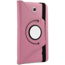 Dlrcase Samsung Galaxy Tab 4 7.0 T230 Uyumlu Kılıf Kapaklı Standlı 360 Dönebilen Koruma Dn1 Pembe