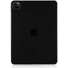 Dlrcase Apple iPad Pro 12.9 Pro 2020 4.nesil Uyumlu Kılıf Silikon Arkası Buzlu Lüx Koruma S2 Siyah