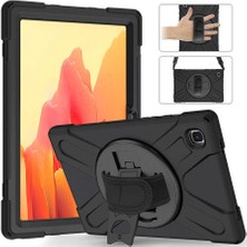 Dlrcase Samsung Galaxy Tab A7 10.4 T500 2020 Uyumlu Kılıf Defender Tablet Tank Koruma Standlı DF22 + Nano + Kalem Siyah