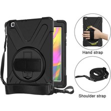 Dlrcase Samsung Galaxy Tab A8 10.5 Sm X200 Uyumlu Kılıf Defender Tablet Tank Koruma Standlı DF22 + Nano + Kalem Siyah