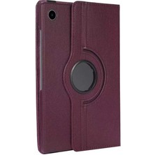 Case Street Samsung Galaxy Tab A8 10.5 Sm X200 2021 Kılıf Kapaklı Standlı 360 Dönebilen Koruma Dn2 Mor