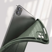 Smcase Apple iPad Pro 12.9 2021 5.nesil Uyumlu Kılıf Deri Görünümlü Kapaklı Standlı Kalem Bölmeli W2 Koyu Yeşil