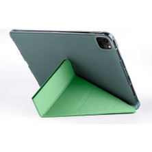 Dlrcase Apple iPad Pro 11 2020 2.nesil Uyumlu Kılıf Standlı Katlanabilir Pu Silikon Tf1 Koyu Yeşil