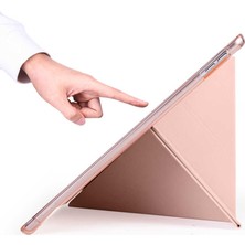 Smcase Apple iPad Pro 10.5 7.nesil Uyumlu Kılıf Standlı Katlanabilir Pu Silikon Tf1 Kırmızı