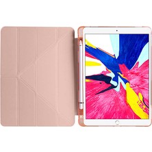 Smcase Apple iPad Pro 10.5 7.nesil Uyumlu Kılıf Standlı Katlanabilir Pu Silikon Tf1 Kırmızı