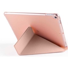 Smcase Apple iPad Pro 10.5 7.nesil Uyumlu Kılıf Standlı Katlanabilir Pu Silikon Tf1 Kırmızı