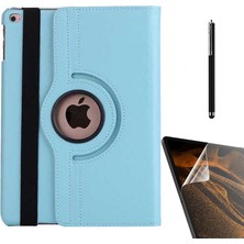 Smcase Apple iPad Pro 10.5 7.nesil Uyumlu Kılıf Kapaklı Standlı 360 Dönebilen Koruma DN22 + Nano + Kalem Mavi