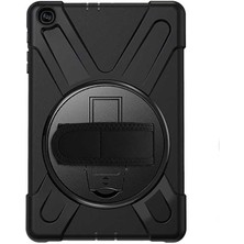 Case Street Samsung Galaxy Tab A 10.1 (2019) T510 Kılıf Defender Tablet Tank Koruma Standlı Df2 Siyah