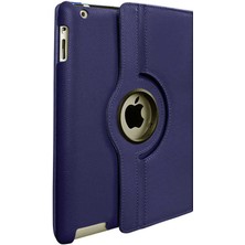 Dlrcase Apple iPad Mini 2 3 Uyumlu Kılıf Kapaklı Standlı 360 Dönebilen Koruma Dn1 Lacivert