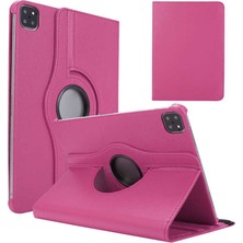 Smcase Apple iPad Pro 12.9 2022 M2 Uyumlu Kılıf Kapaklı Standlı 360 Dönebilen Koruma Dn3 Pembe