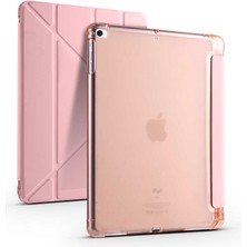 Smcase Apple iPad 10.2 2021 9.nesil Uyumlu Kılıf Standlı Katlanabilir Pu Silikon Tf1 Bronz