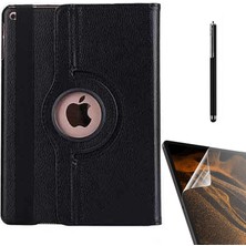 Smcase Apple iPad Pro 10.5 7.nesil Uyumlu Kılıf Kapaklı Standlı 360 Dönebilen Koruma DN22 + Nano + Kalem Siyah