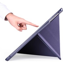 Dlrcase Apple iPad 9.7 2018 6.nesil Uyumlu Kılıf Standlı Katlanabilir Pu Silikon Tf1 Mor