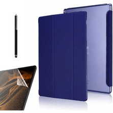 Dlrcase Lenovo Tab M10 TB-328F 3. Jenerasyon Uyumlu Kılıf Smart Cover Kapaklı Standlı Uyku Modlu SM22 + Nano + Kalem Lacivert