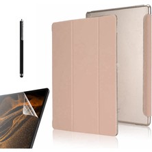 Smcase Huawei T5 10 Inç Uyumlu Kılıf Smart Cover Kapaklı Standlı Uyku Modlu SM11 + Nano + Kalem Bronz