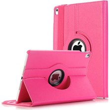 Smcase Apple iPad 9.7 2017 5.nesil Uyumlu Kılıf Kapaklı Standlı 360 Dönebilen Koruma Dn2 Pembe Koyu