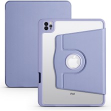 Case Street Apple iPad Air 10.9 2020 4.nesil Kılıf Termik Arkası Şeffaf Smart Kapaklı Kalem Bölmeli T1 Mor