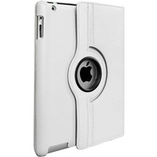 Case Street Apple iPad Mini 4 Kılıf Kapaklı Standlı 360 Dönebilen Koruma Dn1 Beyaz