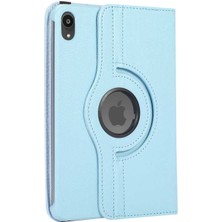 Smcase Apple iPad Mini 2021 6.nesil Uyumlu Kılıf Kapaklı Standlı 360 Dönebilen Koruma Dn1 Mavi