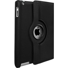 Smcase Apple iPad 9.7 2017 Uyumlu Kılıf Kapaklı Standlı 360 Dönebilen Koruma Dn2 Siyah