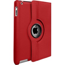 Case Street Apple iPad 9.7 2017 Kılıf Kapaklı Standlı 360 Dönebilen Koruma Dn2 Kırmızı