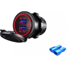 Autoline 12-24VOLT Araç/tekne/motosiklet (Quick) Hızlı Şarj Anahtarlı