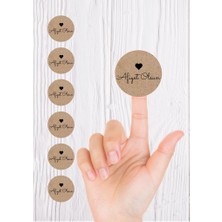 Tuğset Etiket Kraft Sticker Etiket 4 cm 48 Adet Afiyet Olsun Kullanın Etiket