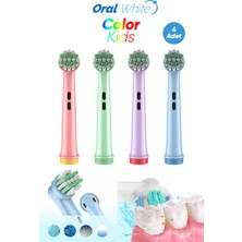 Oral White Color Kids Çocuklara Özel Hassas Oral-B Uyumlu 4 Adet Yedek Başlık