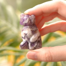 Taş Sandığı Ametist Taşı Köpek Figürü - 5 cm