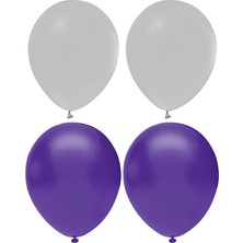 Hknys Gri Mor Karışık Lateks  Pastel Balon 15 Adet