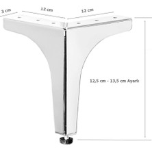 Eym 4 Adet Klas Ayak Metal 12,5 cm Krom Mobilya Koltuk Ayağı